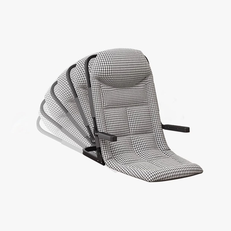 Modern Minimalist Square Rectangular Cotton-linen Synthetic Fabric Polyester Fiber Iron Foldable Recliner Backrest Armrest For Living Room