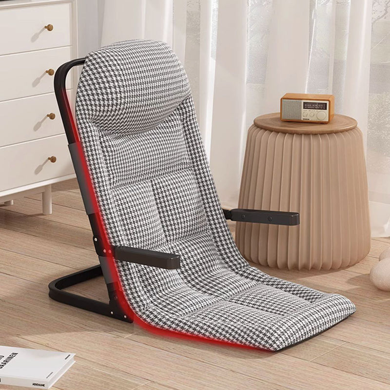 Modern Minimalist Square Rectangular Cotton-linen Synthetic Fabric Polyester Fiber Iron Foldable Recliner Backrest Armrest For Living Room