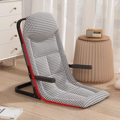 Modern Minimalist Square Rectangular Cotton-linen Synthetic Fabric Polyester Fiber Iron Foldable Recliner Backrest Armrest For Living Room