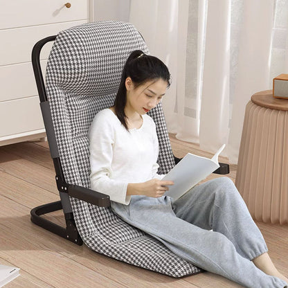 Modern Minimalist Square Rectangular Cotton-linen Synthetic Fabric Polyester Fiber Iron Foldable Recliner Backrest Armrest For Living Room