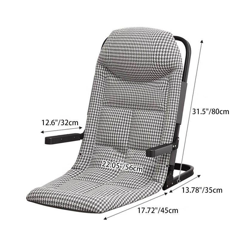 Modern Minimalist Square Rectangular Cotton-linen Synthetic Fabric Polyester Fiber Iron Foldable Recliner Backrest Armrest For Living Room