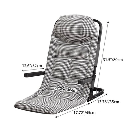 Modern Minimalist Square Rectangular Cotton-linen Synthetic Fabric Polyester Fiber Iron Foldable Recliner Backrest Armrest For Living Room