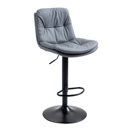 Modern Minimalist Square Rectangular Faux Nappa Leather Solid Wood Plywood Swivel Height-adjustable Bar Stool Backrest Armless For Dining Room & Kitchen