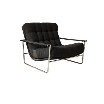 Contemporary Nordic Square Rectangular Corduroy Stainless Steel Accent Chair Backrest Armrest For Living Room