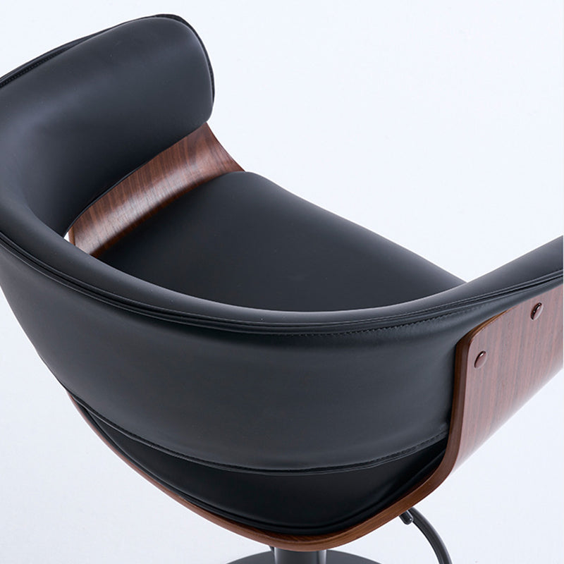 Modern Minimalist Square Rectangular Silicone Leather Solid Wood Iron Swivel Height-adjustable Bar Stool Backrest Armrest For Dining Room & Kitchen