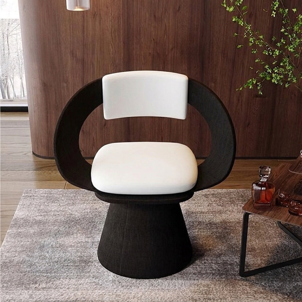 Contemporary Nordic Square Rectangular Velvet Pine Wood Swivel Dining Chair Backrest Armless For Dining Room & Kitchen