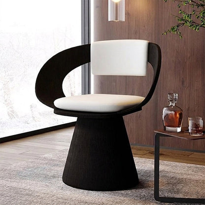 Contemporary Nordic Square Rectangular Velvet Pine Wood Swivel Dining Chair Backrest Armless For Dining Room & Kitchen