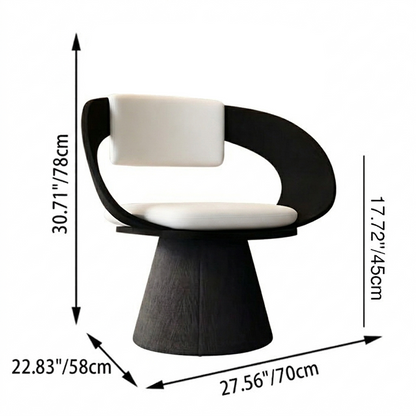 Contemporary Nordic Square Rectangular Velvet Pine Wood Swivel Dining Chair Backrest Armless For Dining Room & Kitchen