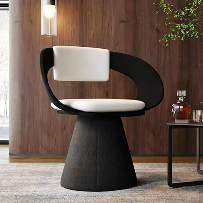 Contemporary Nordic Square Rectangular Velvet Pine Wood Swivel Dining Chair Backrest Armless For Dining Room & Kitchen