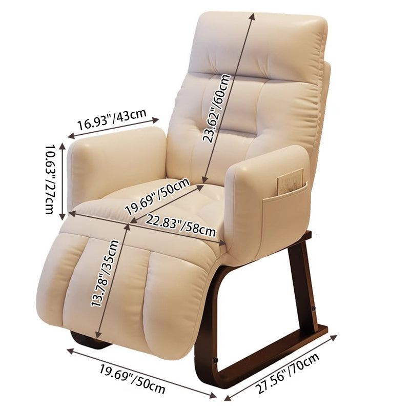 Modern Minimalist Square Rectangular Synthetic Fabric Corduroy Iron Recliner Backrest Armrest For Living Room