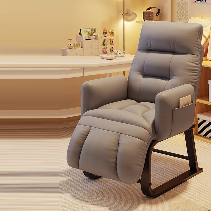 Modern Minimalist Square Rectangular Synthetic Fabric Corduroy Iron Recliner Backrest Armrest For Living Room