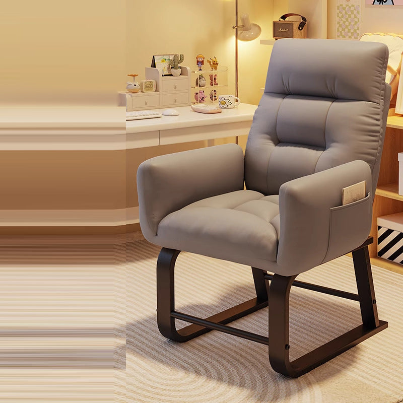 Modern Minimalist Square Rectangular Synthetic Fabric Corduroy Iron Recliner Backrest Armrest For Living Room