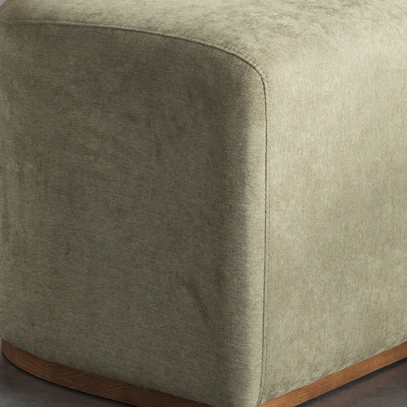 Contemporary Nordic Semi-circle Cotton-linen Ash Wood Accent Chair Backrest Armless For Living Room