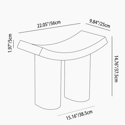 Contemporary Nordic Rectangular Plastic Low Stool For Living Room