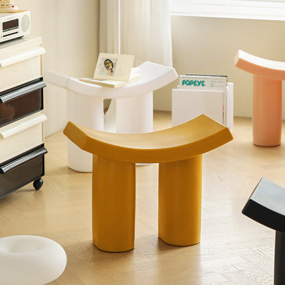 Contemporary Nordic Rectangular Plastic Low Stool For Living Room