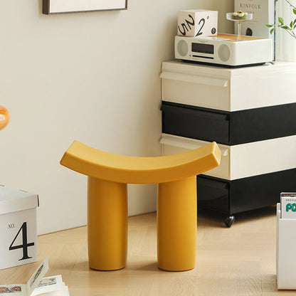 Contemporary Nordic Rectangular Plastic Low Stool For Living Room