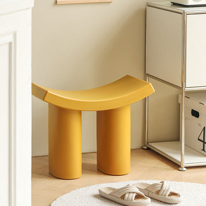 Contemporary Nordic Rectangular Plastic Low Stool For Living Room