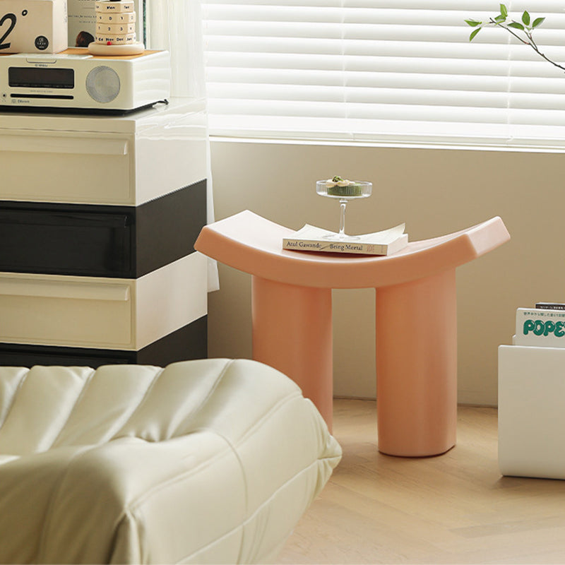 Contemporary Nordic Rectangular Plastic Low Stool For Living Room