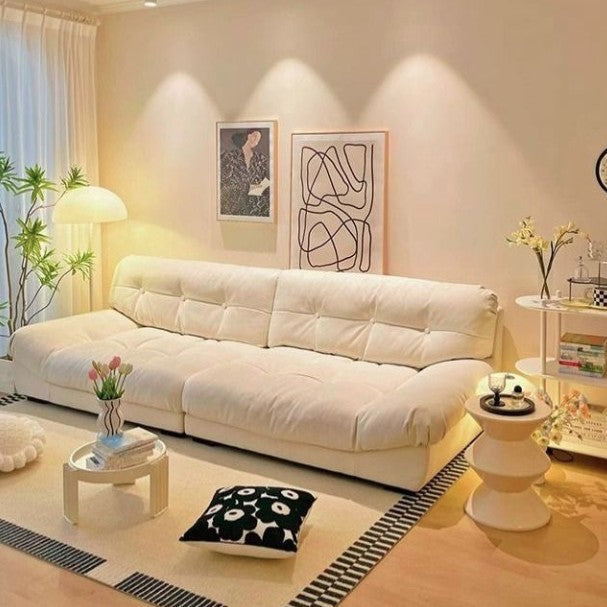 Modern Minimalist Rectangular Corduroy MDF Sofa Backrest Armless For Living Room