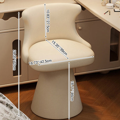 Contemporary Nordic Square Velvet Cat Scratch Leather Solid Wood Plywood Swivel Vanity Stool Backrest Armless For Bedroom