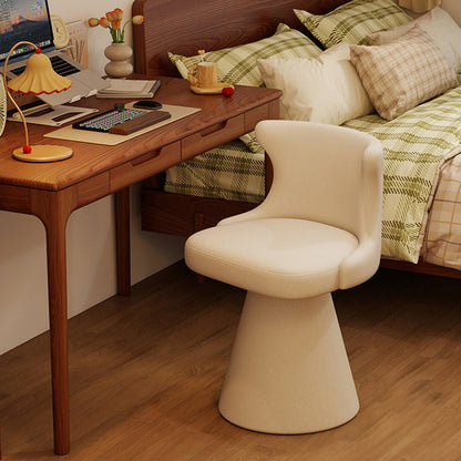 Contemporary Nordic Square Velvet Cat Scratch Leather Solid Wood Plywood Swivel Vanity Stool Backrest Armless For Bedroom