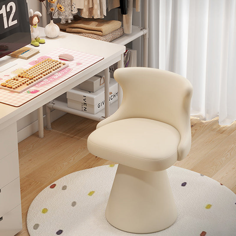 Contemporary Nordic Square Velvet Cat Scratch Leather Solid Wood Plywood Swivel Vanity Stool Backrest Armless For Bedroom