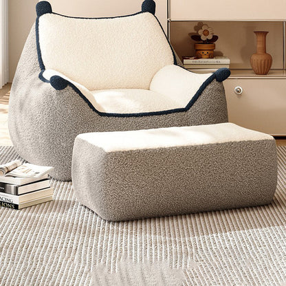Contemporary Creative Square Rectangular Lamb Fleece EPS Lazy Sofa Backrest Armrest For Living Room