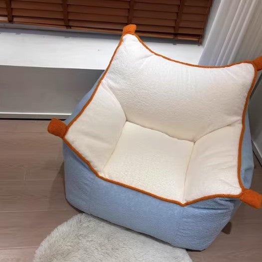 Contemporary Creative Square Rectangular Lamb Fleece EPS Lazy Sofa Backrest Armrest For Living Room