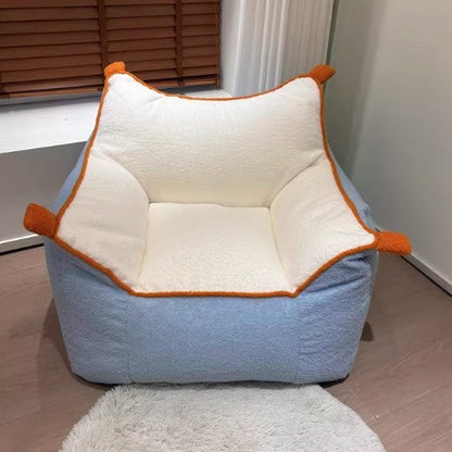 Contemporary Creative Square Rectangular Lamb Fleece EPS Lazy Sofa Backrest Armrest For Living Room