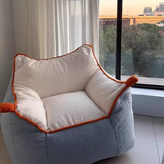 Contemporary Creative Square Rectangular Lamb Fleece EPS Lazy Sofa Backrest Armrest For Living Room