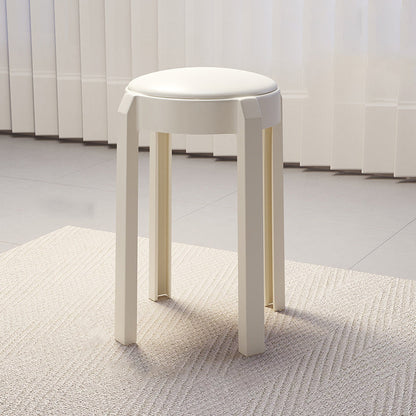 Modern Minimalist Round PU Leather PP Stackable Low Stool For Living Room