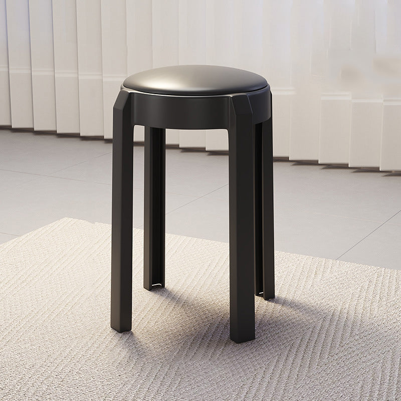 Modern Minimalist Round PU Leather PP Stackable Low Stool For Living Room