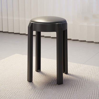 Modern Minimalist Round PU Leather PP Stackable Low Stool For Living Room