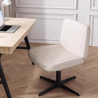 Modern Minimalist Square Rectangular Cat Scratch Leather Solid Wood Plywood Iron 360°Swivel Movable Height Adjustable Desk Chair Backrest Armless For Home Office