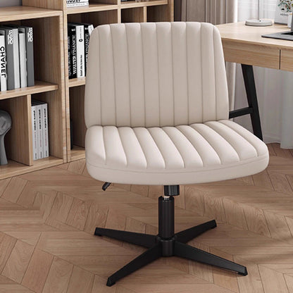 Modern Minimalist Square Rectangular Cat Scratch Leather Solid Wood Plywood Iron 360°Swivel Movable Height Adjustable Desk Chair Backrest Armless For Home Office