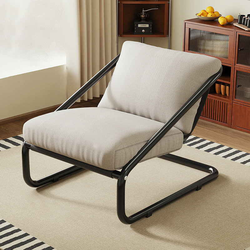 Modern Minimalist Square Rectangular Cotton Carbon Steel Removable Accent Chair Backrest Armless For Living Room