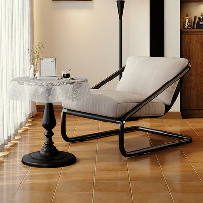 Modern Minimalist Square Rectangular Cotton Carbon Steel Removable Accent Chair Backrest Armless For Living Room