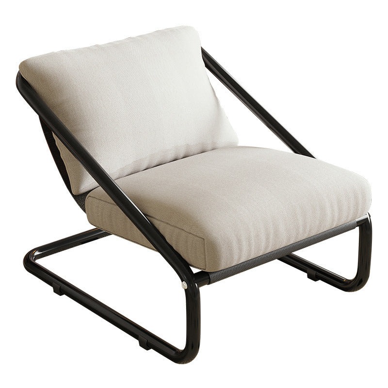 Modern Minimalist Square Rectangular Cotton Carbon Steel Removable Accent Chair Backrest Armless For Living Room