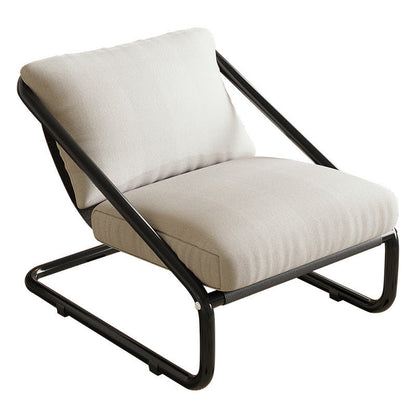 Modern Minimalist Square Rectangular Cotton Carbon Steel Removable Accent Chair Backrest Armless For Living Room