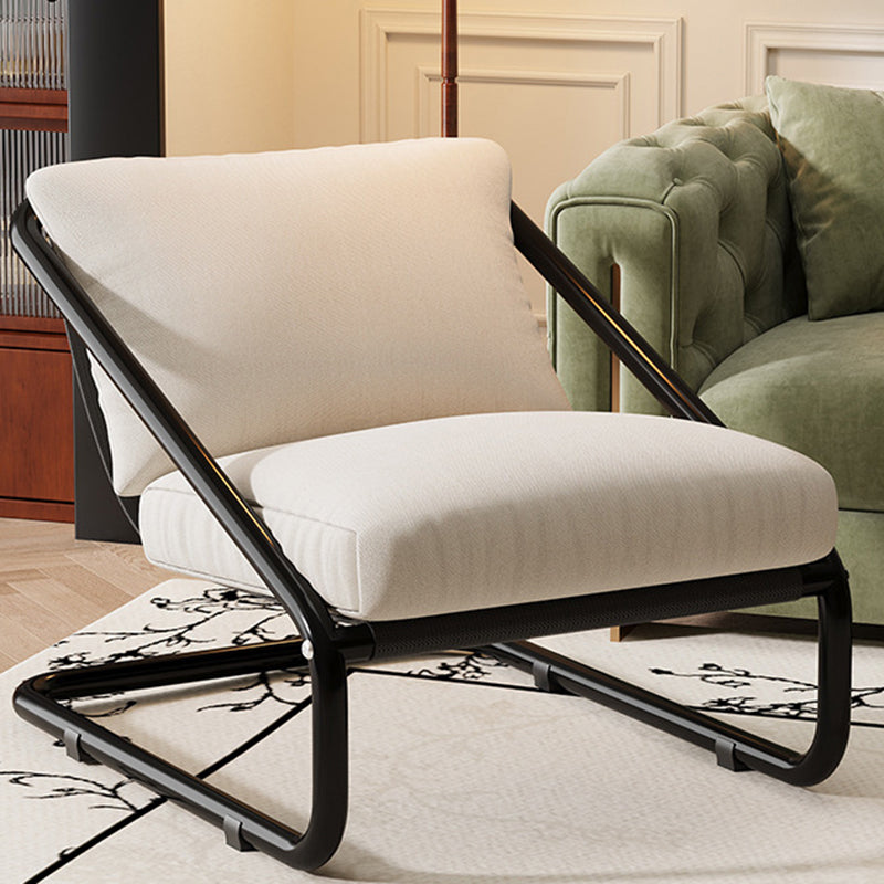 Modern Minimalist Square Rectangular Cotton Carbon Steel Removable Accent Chair Backrest Armless For Living Room