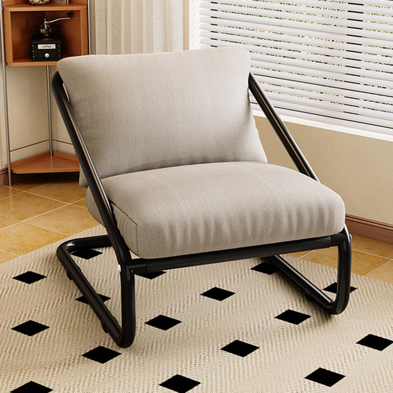 Modern Minimalist Square Rectangular Cotton Carbon Steel Removable Accent Chair Backrest Armless For Living Room