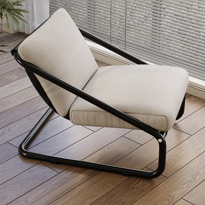 Modern Minimalist Square Rectangular Cotton Carbon Steel Removable Accent Chair Backrest Armless For Living Room