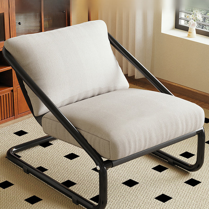 Modern Minimalist Square Rectangular Cotton Carbon Steel Removable Accent Chair Backrest Armless For Living Room