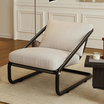 Modern Minimalist Square Rectangular Cotton Carbon Steel Removable Accent Chair Backrest Armless For Living Room