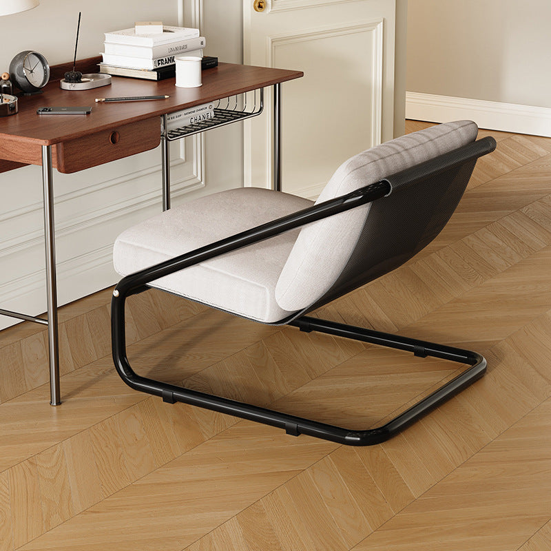 Modern Minimalist Square Rectangular Cotton Carbon Steel Removable Accent Chair Backrest Armless For Living Room