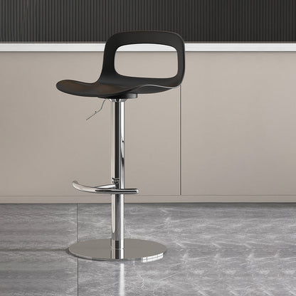 Modern Minimalist Square Rectangular PP Stainless Steel Swivel Height-adjustable Bar Stool Backrest Armless For Dining Room & Kitchen