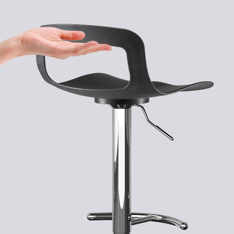 Modern Minimalist Square Rectangular PP Stainless Steel Swivel Height-adjustable Bar Stool Backrest Armless For Dining Room & Kitchen