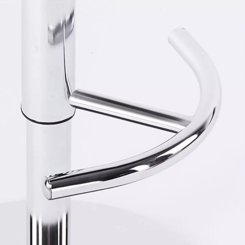 Modern Minimalist Square Rectangular PP Stainless Steel Swivel Height-adjustable Bar Stool Backrest Armless For Dining Room & Kitchen