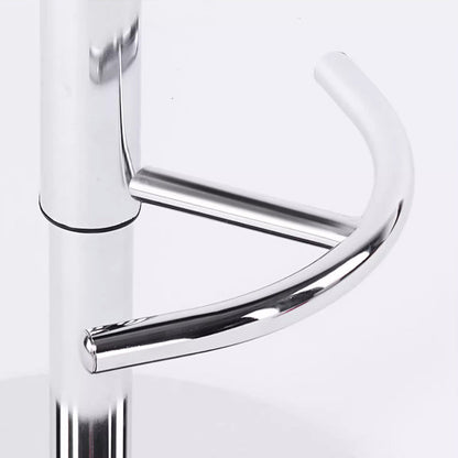 Modern Minimalist Square Rectangular PP Stainless Steel Swivel Height-adjustable Bar Stool Backrest Armless For Dining Room & Kitchen