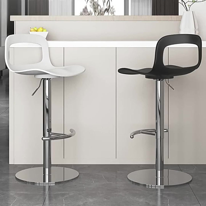 Modern Minimalist Square Rectangular PP Stainless Steel Swivel Height-adjustable Bar Stool Backrest Armless For Dining Room & Kitchen